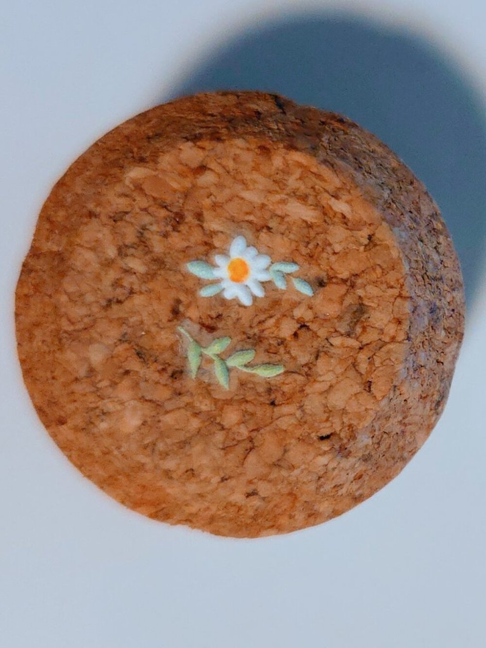 Brand New Hand Crafted Magnet Created from Champagne Cork Featuring Flowers